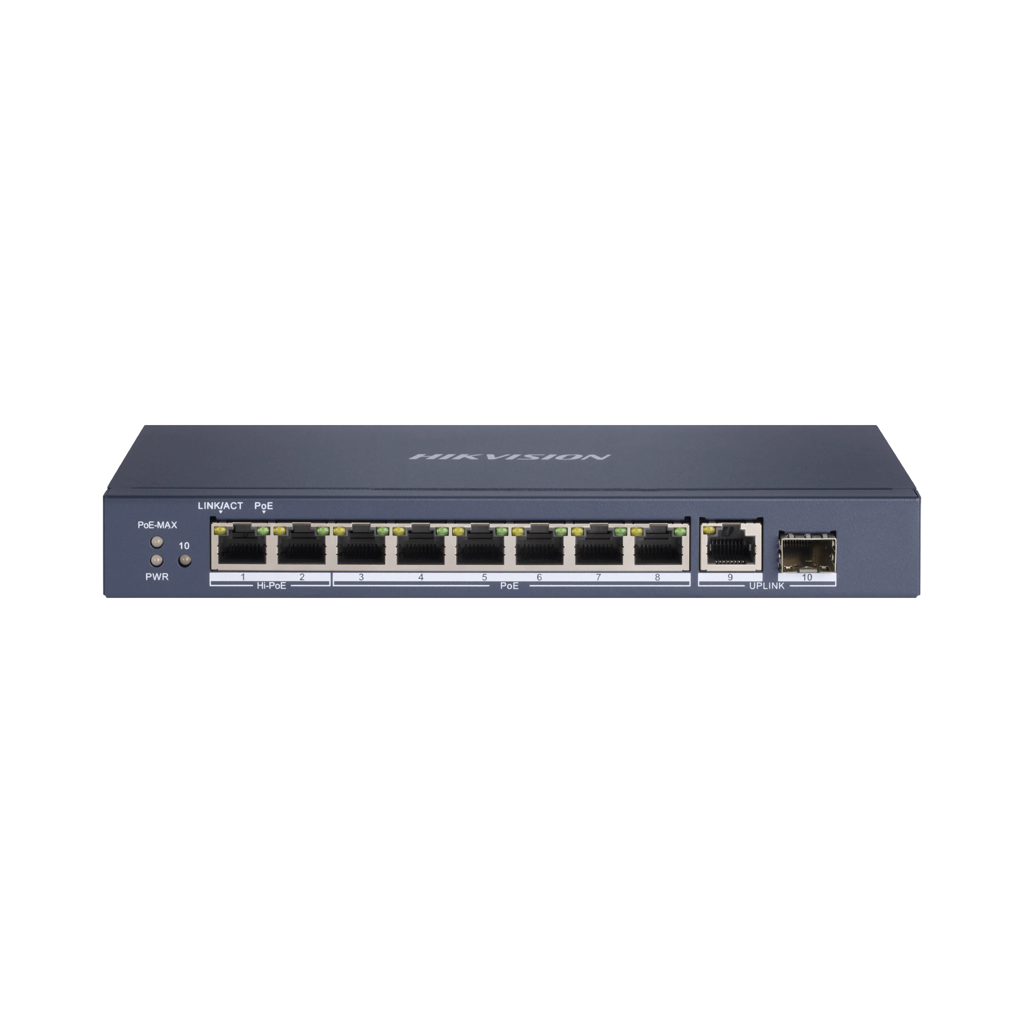 SWITCH POE+ / 6 PUERTOS POE+ / 2 PUERTOS POE++ / BT (90 W) / 1 PUERTO SFP / 1 PUERTO UPLINK GIGABIT / 300 MTS POE LARGA DISTANCIA-Inyectores PoE-HIKVISION-Bsai Seguridad & Controles