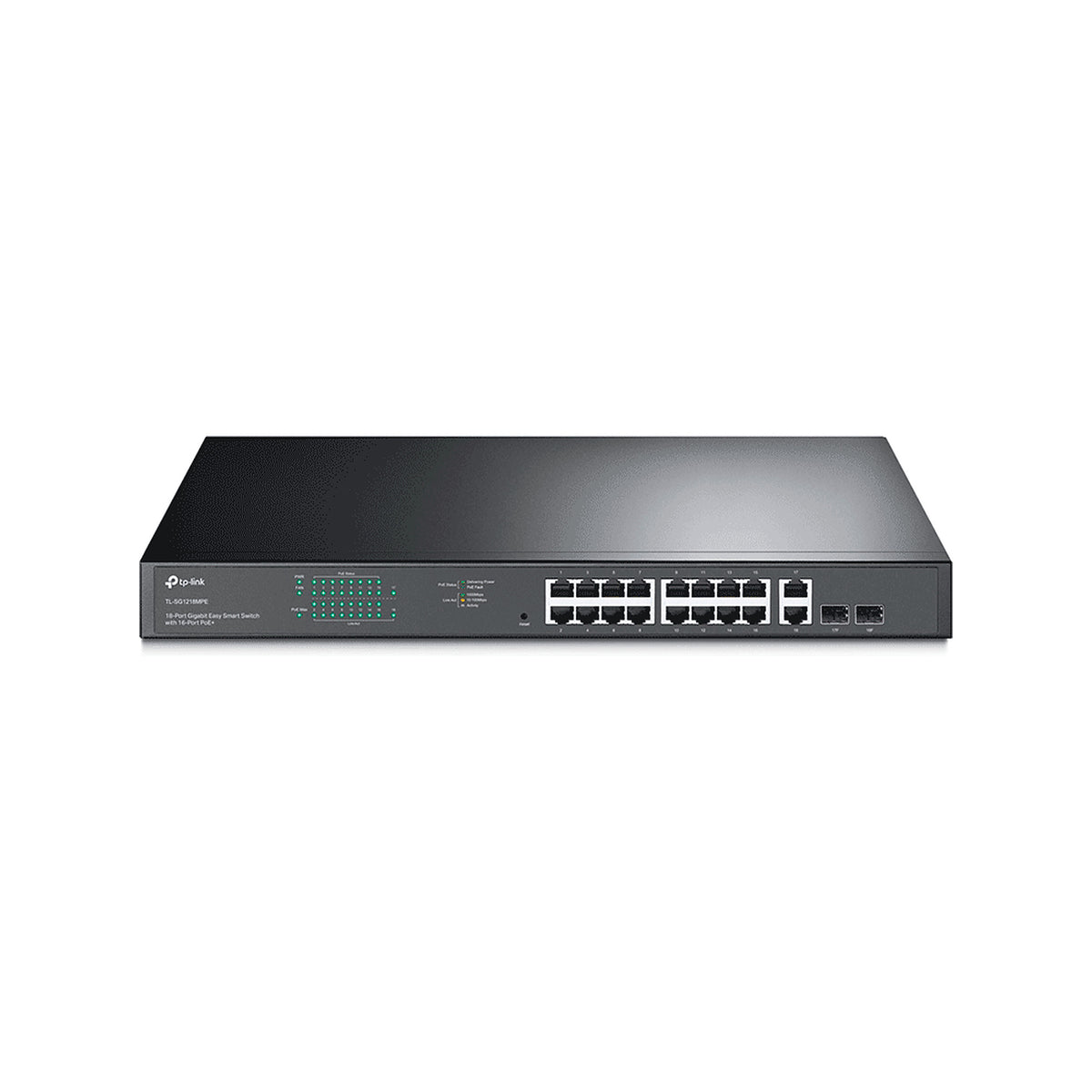TP-LINK TL-SG1218MPE - SWITCH JETSTREAM DE 16 PUERTOS 10/100/1000MBPS Y POE AF/AT, 2 PUERTOS SFP HASTA 192W. [TPL3720013]