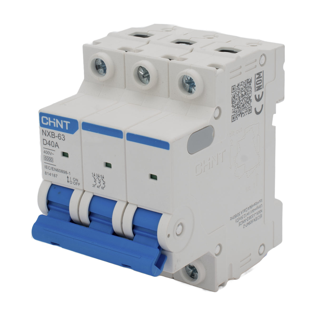 INTERRUPTOR TERMOMAGNÉTICO / 3 POLOS / 40 A / 6 KA / 110-415 VCA / RIEL DIN / -35°C A 70°C [NXB633PD40]