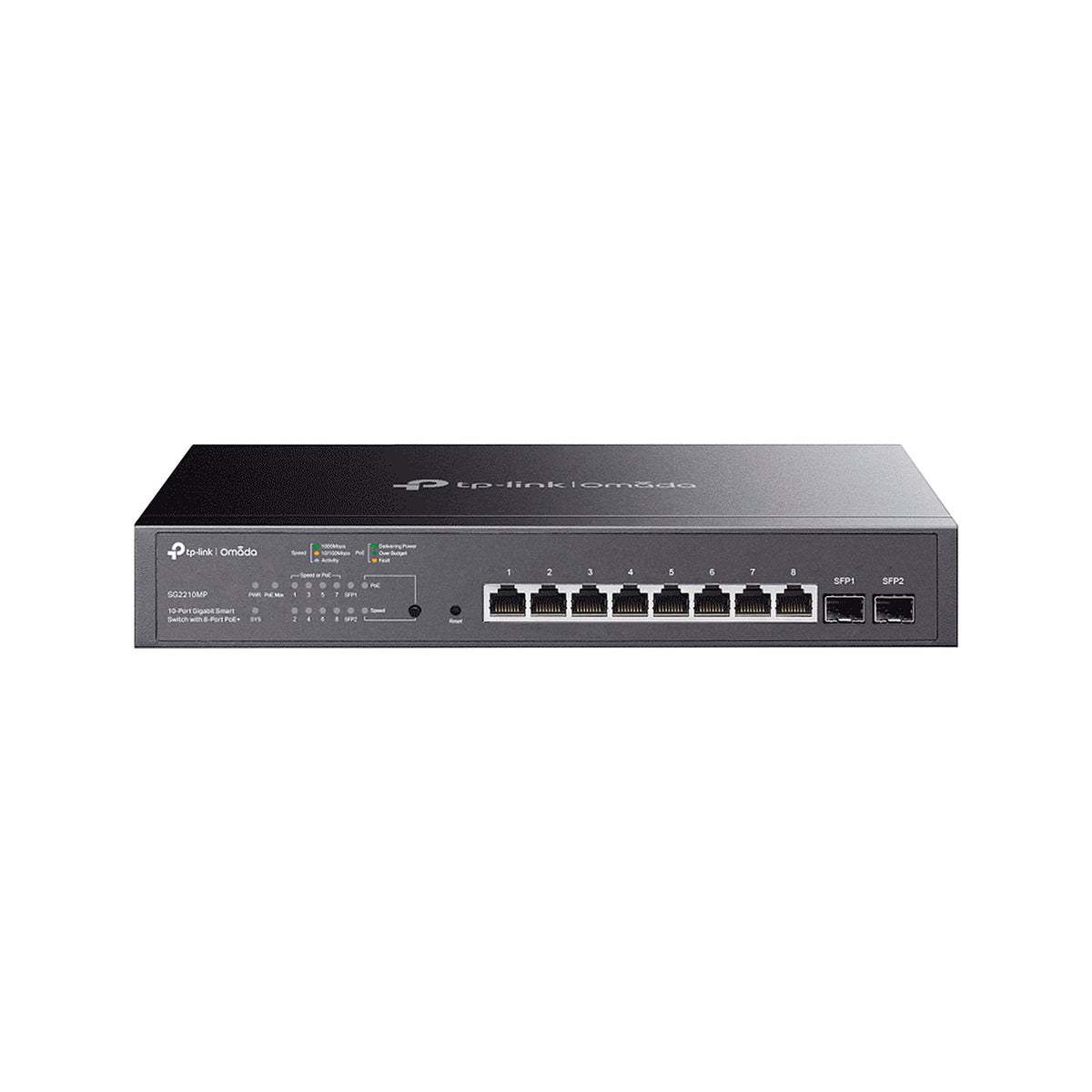 TP-LINK TL-SG2210MP - SWITCH POE JETSTREAM SDN ADMINISTRABLE 8 PUERTOS 10/100/1000 MBPS + 2 PUERTOS SFP, 8 PUERTOS POE, 150W, ADMINISTRACIÓN CENTRALIZADA OMADA SDN [TPL3720015]