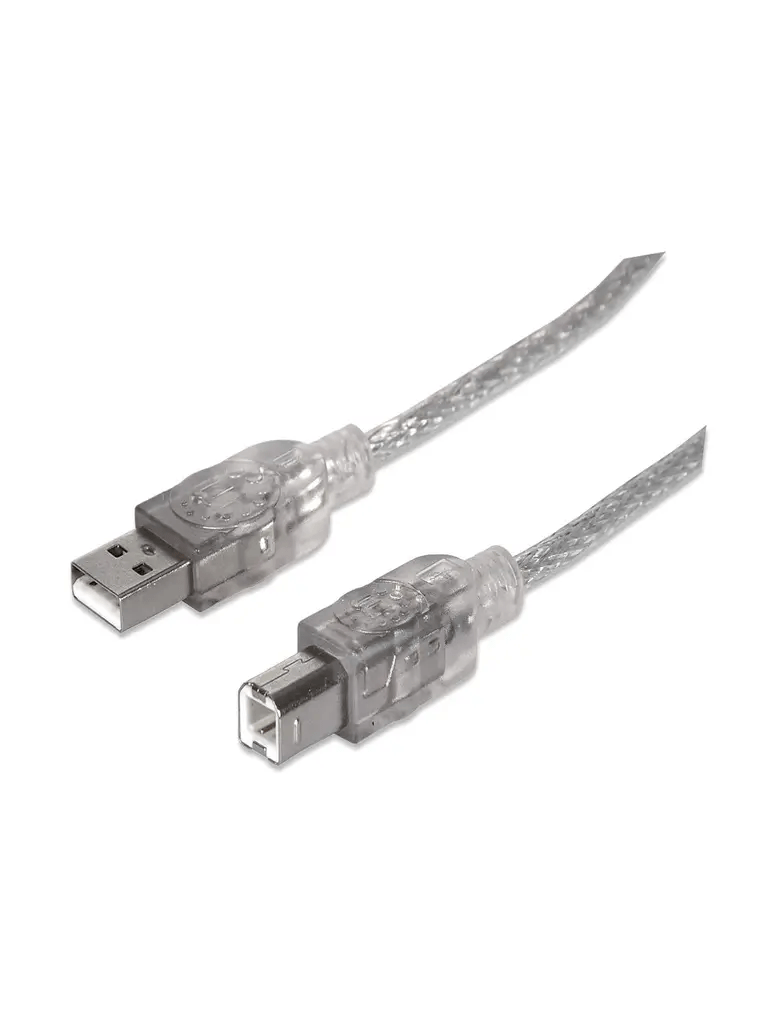 MANHATTAN 333405 CABLE PARA DISPOSITIVOS USB B DE ALTA VELOCIDAD USB 2.0, A MACHO/ B MACHO, 480 MBPS, 1.8 M, PLATEADO-Accesorios y Cables USB-MANHATTAN-Bsai Seguridad & Controles