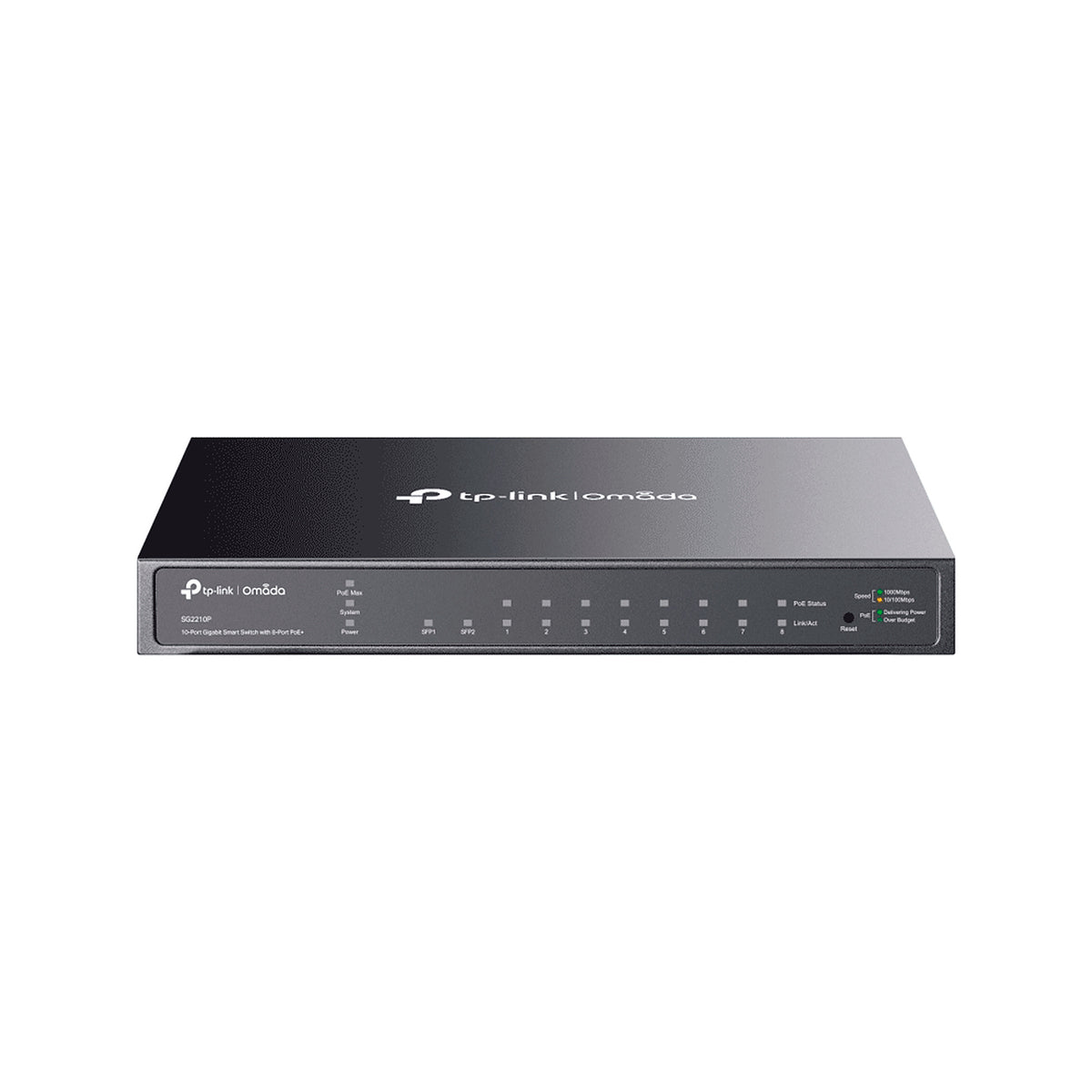 TP-LINK TL-SG2210P - SWITCH POE JETSTREAM SDN ADMINISTRABLE 8 PUERTOS 10/100/1000 MBPS + 2 PUERTOS SFP, 8 PUERTOS POE, 61W, ADMINISTRACIÓN CENTRALIZADA OMADA SDN [TPL3720016]