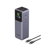 POWER BANK DE 12000MAH | 3 SALIDAS 100W MAX. | USB-A + 2 USB-C | PD 3.0 | QC3.0 | FCP | SCP | PANTALLA INTELIGENTE | CARCASA IGNIFUGA | COLOR GRIS | INCLUYE CABLE USB DE 50CM | CARGA TU LAPTOP DE MANERA SEGURA.-Accesorios Generales-UGREEN-Bsai Seguridad & Controles
