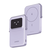 POWER BANK INALAMBRICO | 5000MAH | 7.5W | CON EMOJIS DE ESTADO | CARGA RÁPIDA USB-C BIDIRECCIONAL | PANTALLA TFT INTELIGENTE | 13 NIVELES DE PROTECCION | CON HOLDER | COLOR PURPLE.-Accesorios Generales-UGREEN-Bsai Seguridad & Controles
