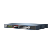 SWITCH NO ADMINISTRABLE 24 PUERTOS POE+ 100 MBPS / SWITCH POE 250 MTS LARGA DISTANCIA / 2 PUERTOS SFP / 2 PUERTOS GIGABIT / 370 WATTS TOTAL-PoE de Largo Alcance-HIKVISION-Bsai Seguridad & Controles