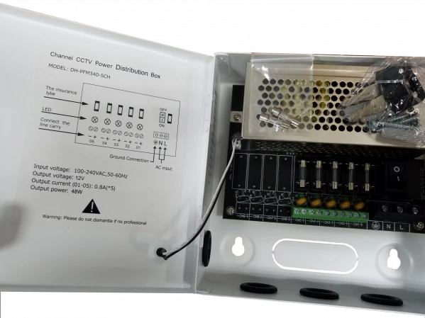 DAHUA PFM3405CH- DISTRIBUIDOR DE ENERGIA 5 CANALES 12 VDC/ 4 AMP-Fuentes con Distribuidor-DAHUA-Bsai Seguridad & Controles