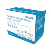 (MICRÓFONO INTEGRADO) KIT TURBOHD 1080P LITE / DVR 4 CANALES / AUDIO POR COAXITRON / 4 CÁMARAS BALA DE POLICARBONATO CON MICRÓFONO INTEGRADO-Kits Sistemas Completos-HILOOK BY HIKVISION-Bsai Seguridad & Controles