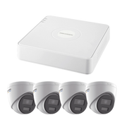 KIT IP 1080P / NVR DE 4 CANALES / 4 CÁMARAS IP TURRET COLORVU-Kits Sistemas Completos-HIKVISION-Bsai Seguridad & Controles