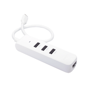 HUB USB-C A 3 USB 3.0 (5GBPS) + 1 RJ45 (100MBPS) / LED INDICADOR / LONGITUD 20 CM / ABS / COLOR BLANCO / 4 EN 1-Accesorios-UGREEN-Bsai Seguridad & Controles