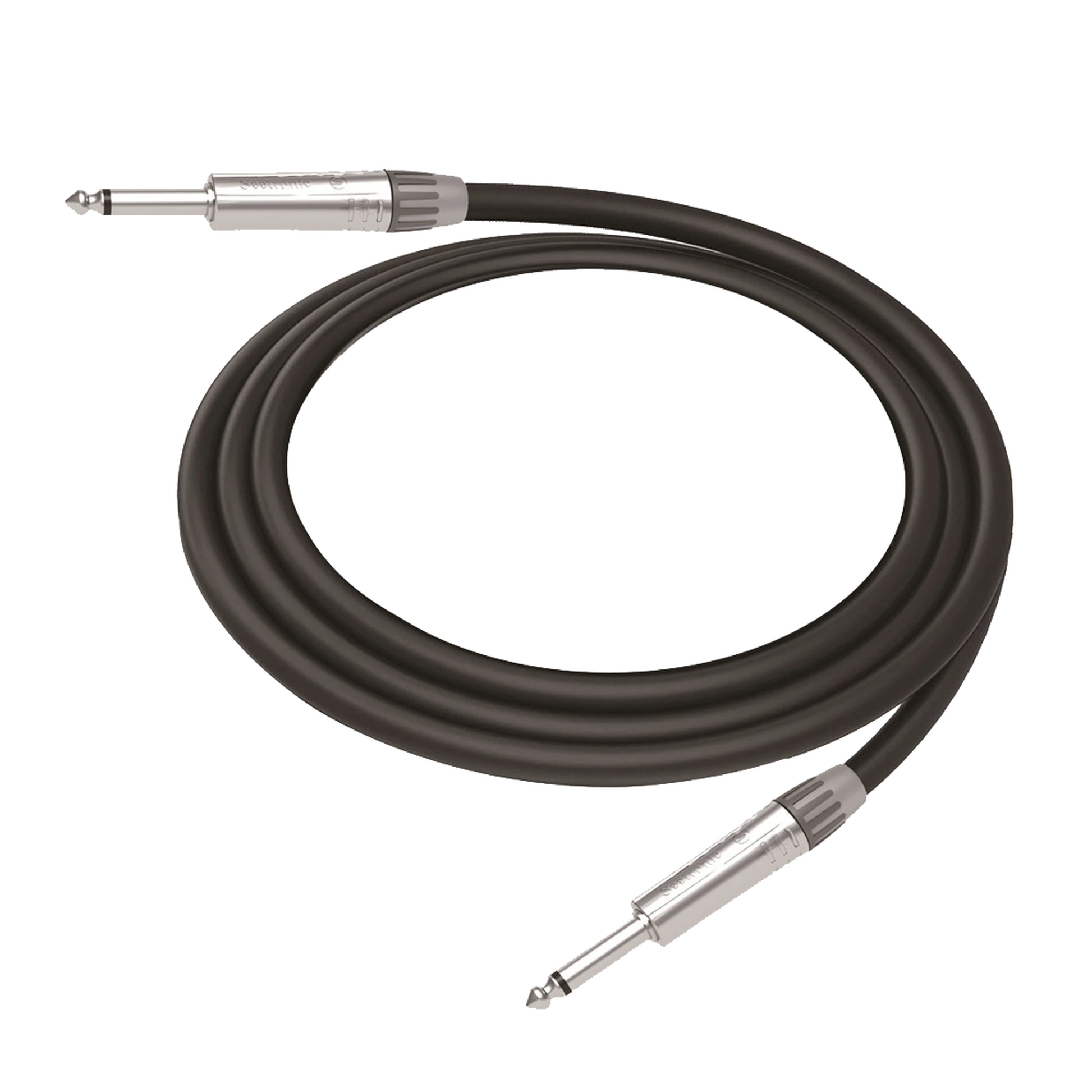 CABLE DE AUDIO | PLUG 1/4 IN A PLUG 1/4 IN MONO | CARCASA CROMADA | CONECTORES SEETRONIC | IDEAL PARA INSTRUMENTOS | LONGITUD 3M-Audio, Video y Voceo-COSMICONN-Bsai Seguridad & Controles