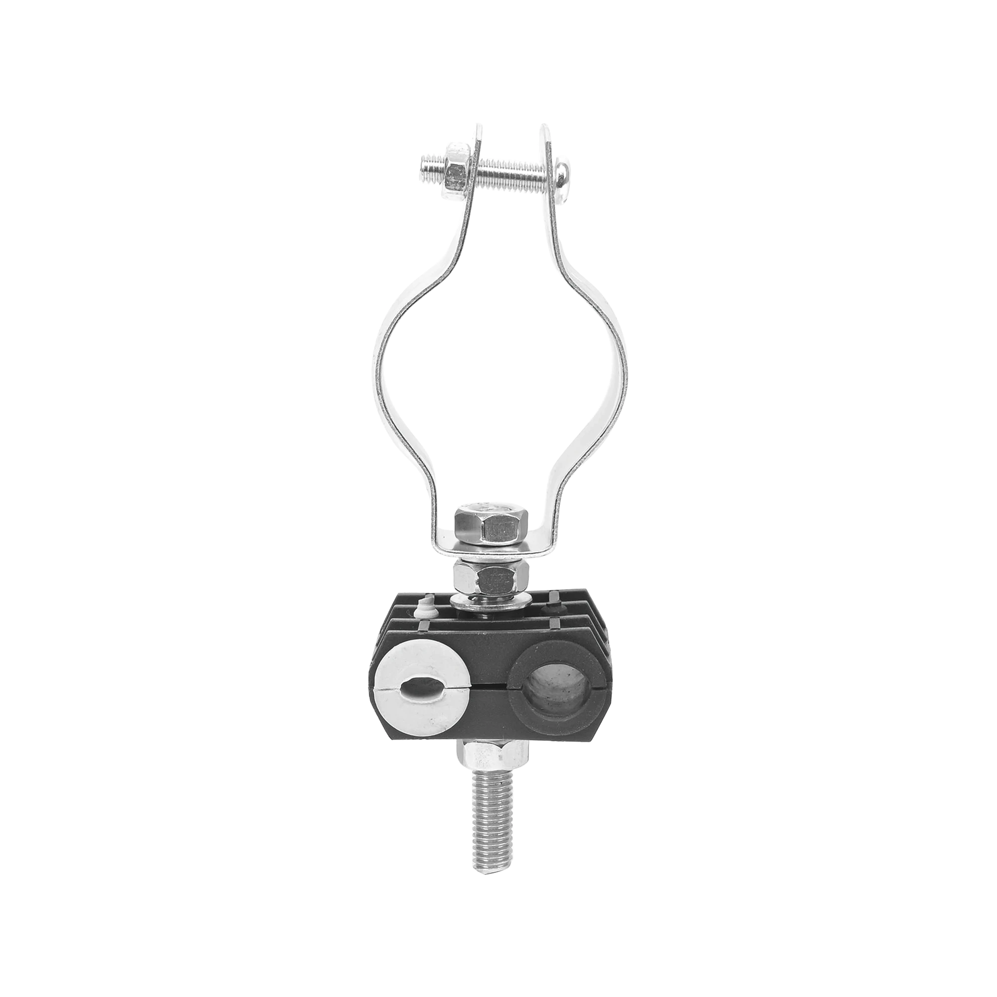 KIT DE UN SUJETADOR DE PLÁSTICO PARA DOS CABLES DE 6 A 8 MM CON TODO Y HARDWARE DE INSTALACIÓN EN TUBOS DE 1 1/4 IN-Torres y Mástiles-SYSCOM TOWERS-Bsai Seguridad & Controles