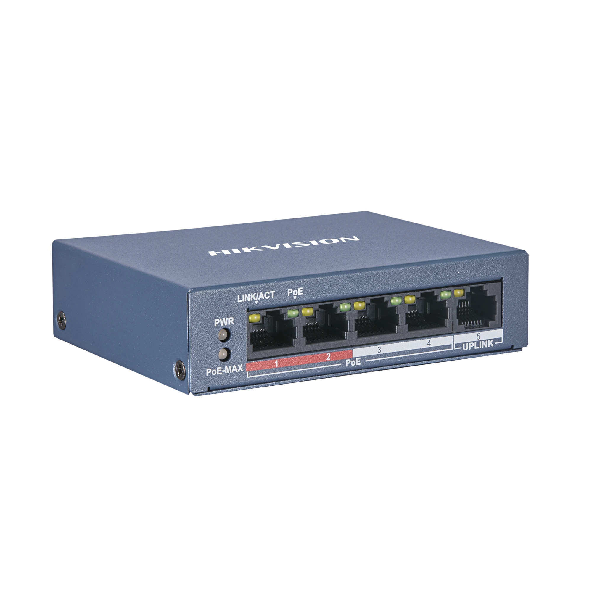 SWITCH POE / 250 METROS POE LARGA DISTANCIA / 4 PUERTOS 100 MBPS 802.3 AF (15.4 W) + 1 PUERTO UPLINK 100 MBPS-PoE de Largo Alcance-HIKVISION-Bsai Seguridad & Controles