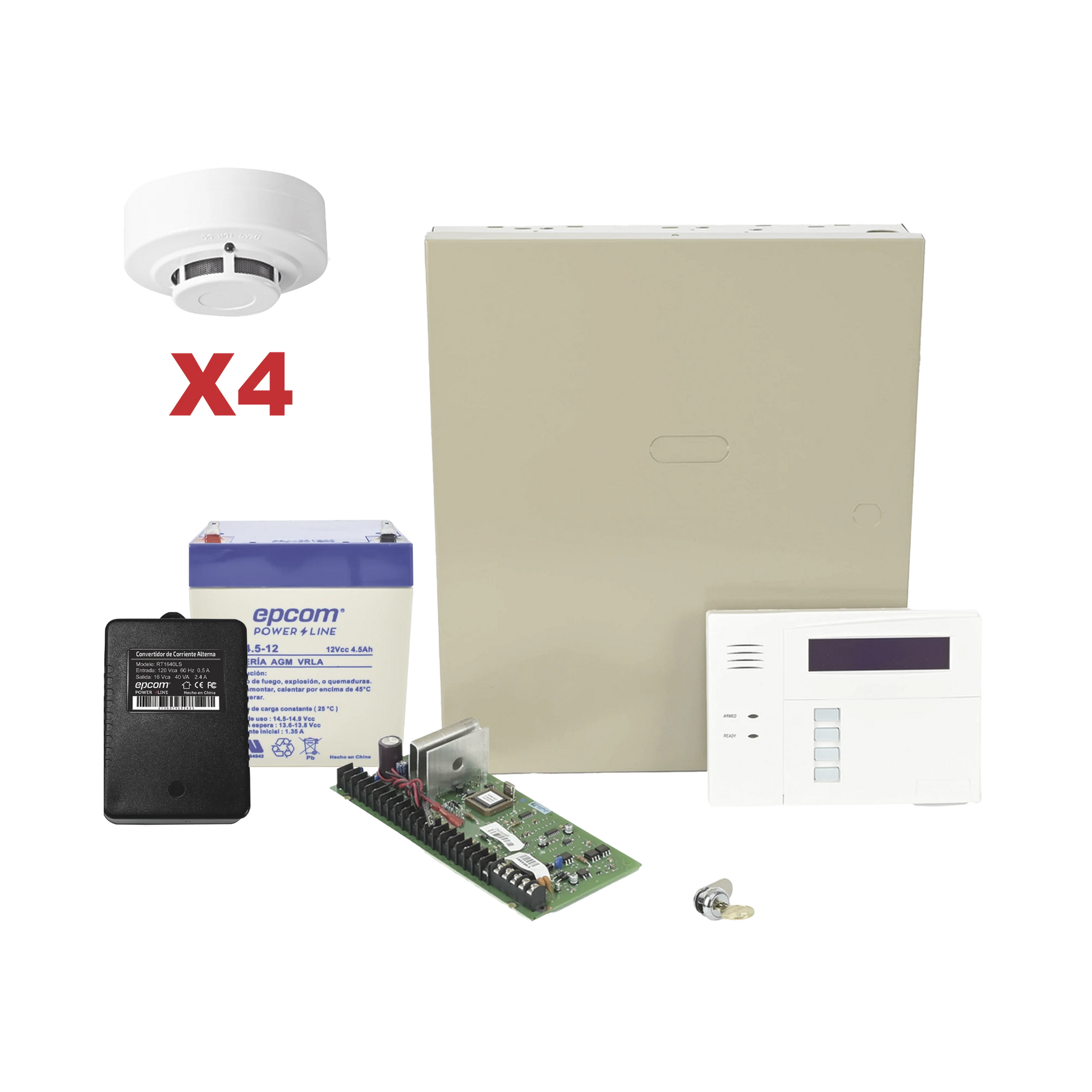 KIT DE PANEL DE ALARMA VISTA48LA CON GABINETE, BATERÍA Y TRANSFORMADOR / 4 SENSORES DE HUMO-Total Connect Honeywell-HONEYWELL HOME RESIDEO-Bsai Seguridad & Controles
