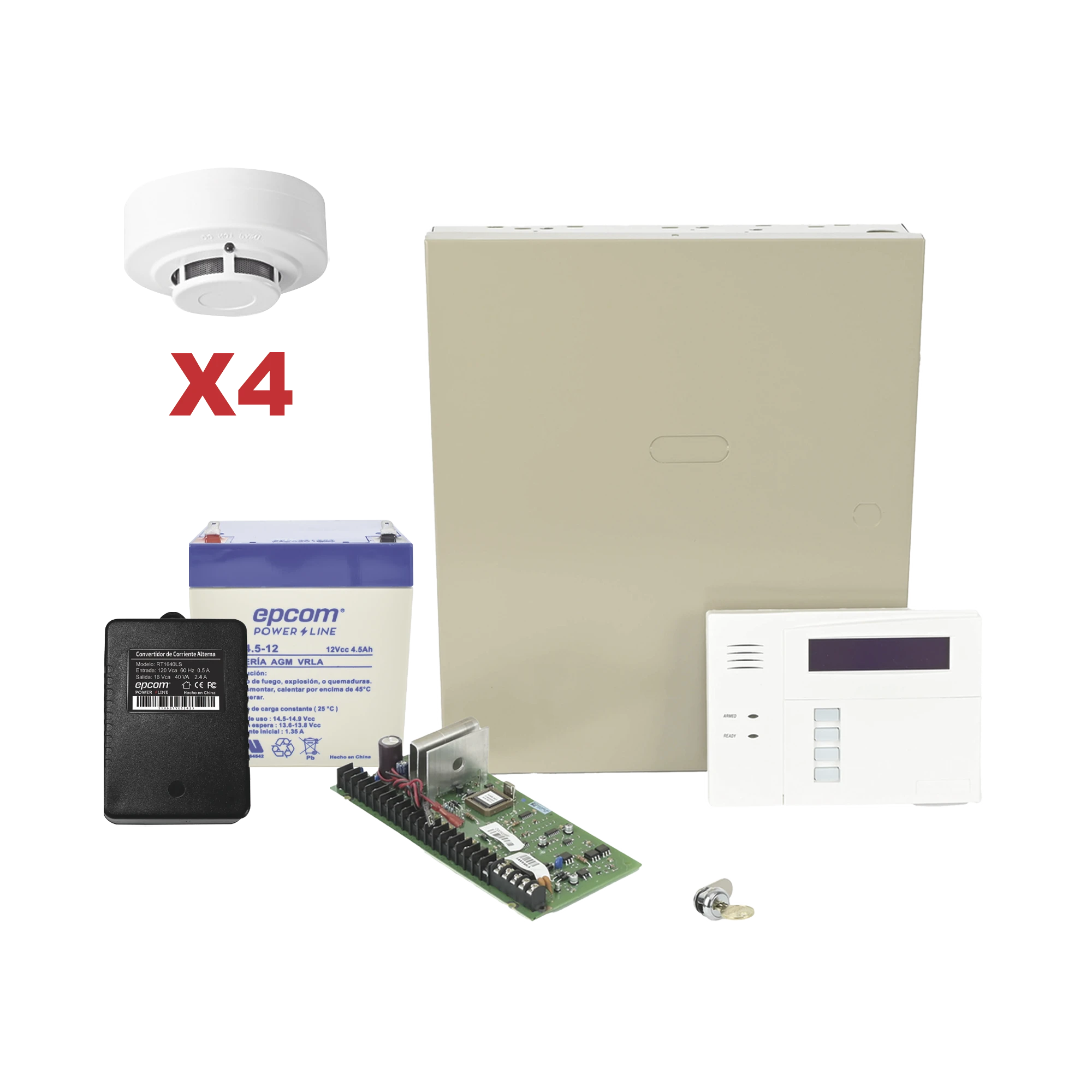 KIT DE PANEL DE ALARMA VISTA48LA CON GABINETE, BATERÍA Y TRANSFORMADOR / 4 SENSORES DE HUMO-Total Connect Honeywell-HONEYWELL HOME RESIDEO-Bsai Seguridad & Controles