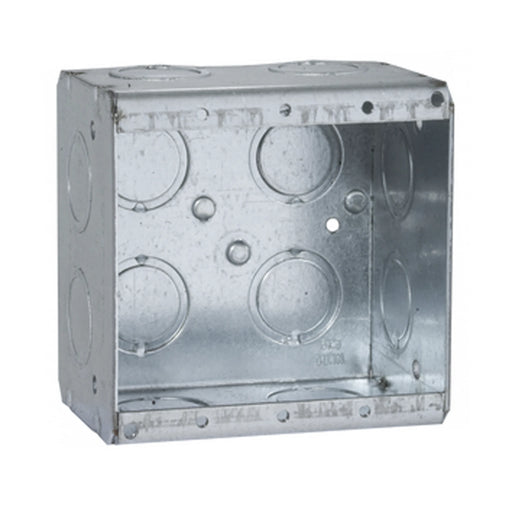 CAJA MULTIGANG DE ACERO GALVANIZADO DE 2 GANGS, 2-1/2 DE PROFUNDIDAD, 12 KO CONCÉNTRICOS PARA TUBERÍA DE 1/2 Y 3/4.-Cajas Superficiales-RACO-HUB-691-Bsai Seguridad & Controles