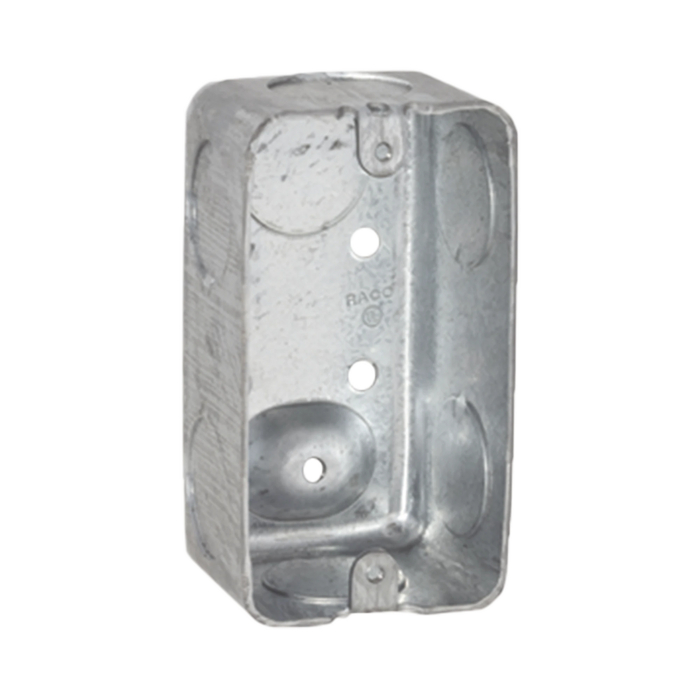 CAJA GALVANIZADA (CHALUPA) 4X2 DE PROF. 1-7/8. TIENE 7 PERFORACIONES DE 3/4.-Tuberia Metalica-RACO-HUB663-Bsai Seguridad & Controles