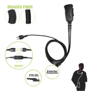 MICRÓFONO CON CABLE DE FIBRA TRENZADA SERIE SNAP COMPATIBLE CON ICOM MULTIPIN (PEQUEÑO) F30/40.-Accesorios para ICOM-PRYME-Bsai Seguridad & Controles