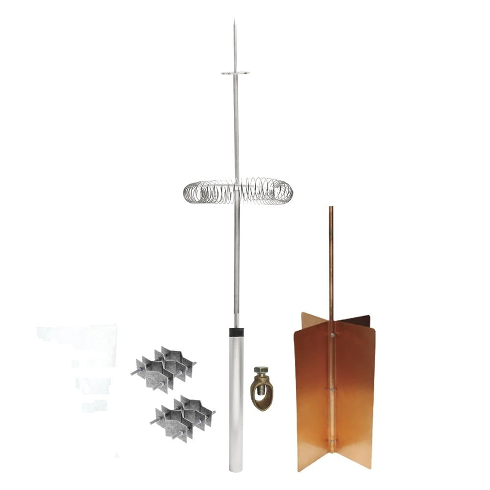 KIT DE PROTECCIÓN CONTRA RAYOS / ÁNGULO DE PROTECCIÓN 72° / MÁSTIL 1.2 M (3.9 FT) / ELECTRODO REHILETE / MEJORADOR DE SUELO 11 KG / INSTALACIÓN EN POSTE O TORRE
