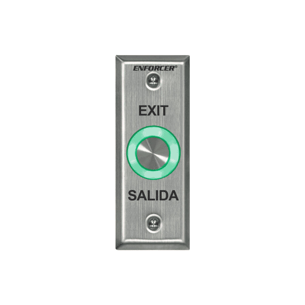 SECO-LARM SD6176SS1Q - BOTÓN DE SALIDA PIEZOELÉCTRICO DE ACERO INOXIDABLE IP 65 CON LUZ LED VERDE / SALIDAS NO Y NC [SEC0760003]