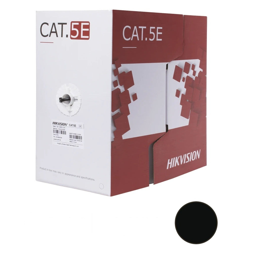 BOBINA DE CABLE UTP / CAT 5E / 24 AWG / 305 M (1000 PIES) / PE EXTERIOR / 100% COBRE / 100 MHZ / POE