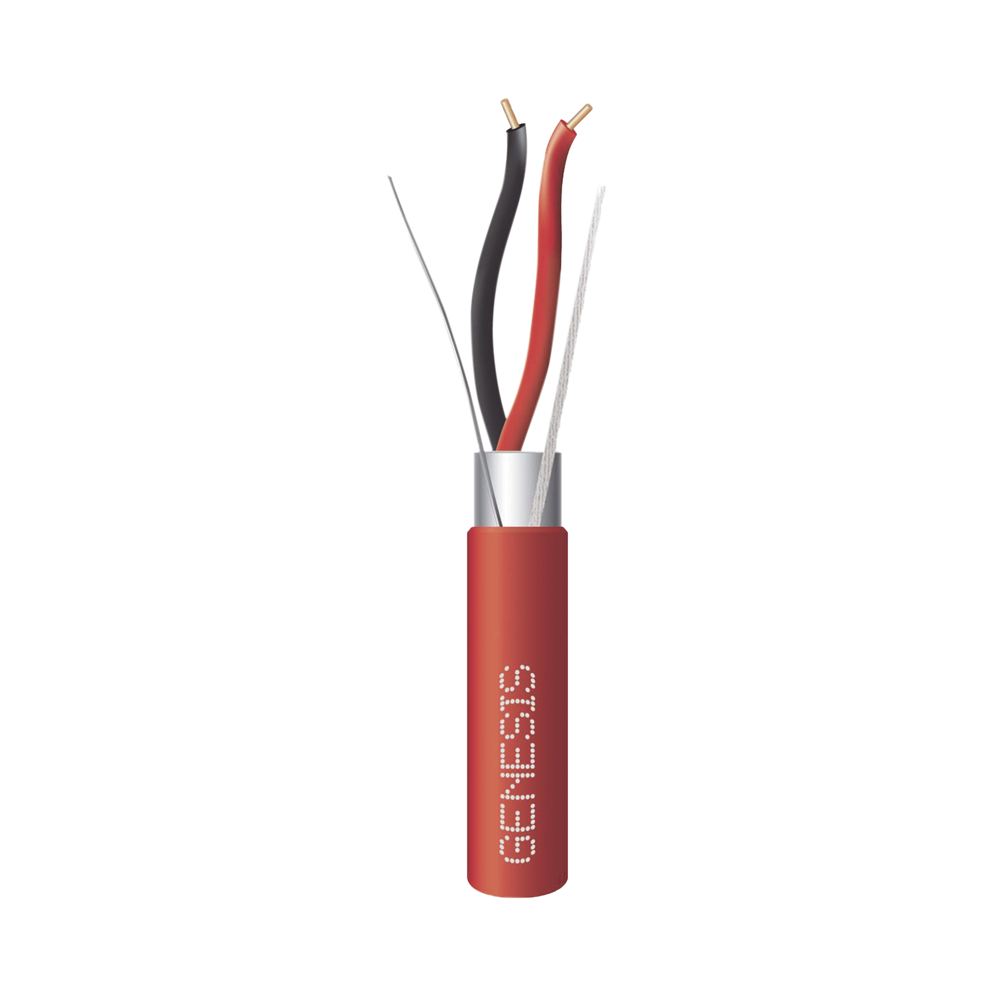 CARRETE DE 152 METROS DE ALAMBRE / 2 X 14 AWG / RISER / BLINDADO / TIPO FPLR / COLOR ROJO / PARA APLICACIONES EN SISTEMAS DE DETECCIÓN DE INCENDIO Y SISTEMAS DE EVACUACIÓN-Cables-GENESIS-Bsai Seguridad & Controles