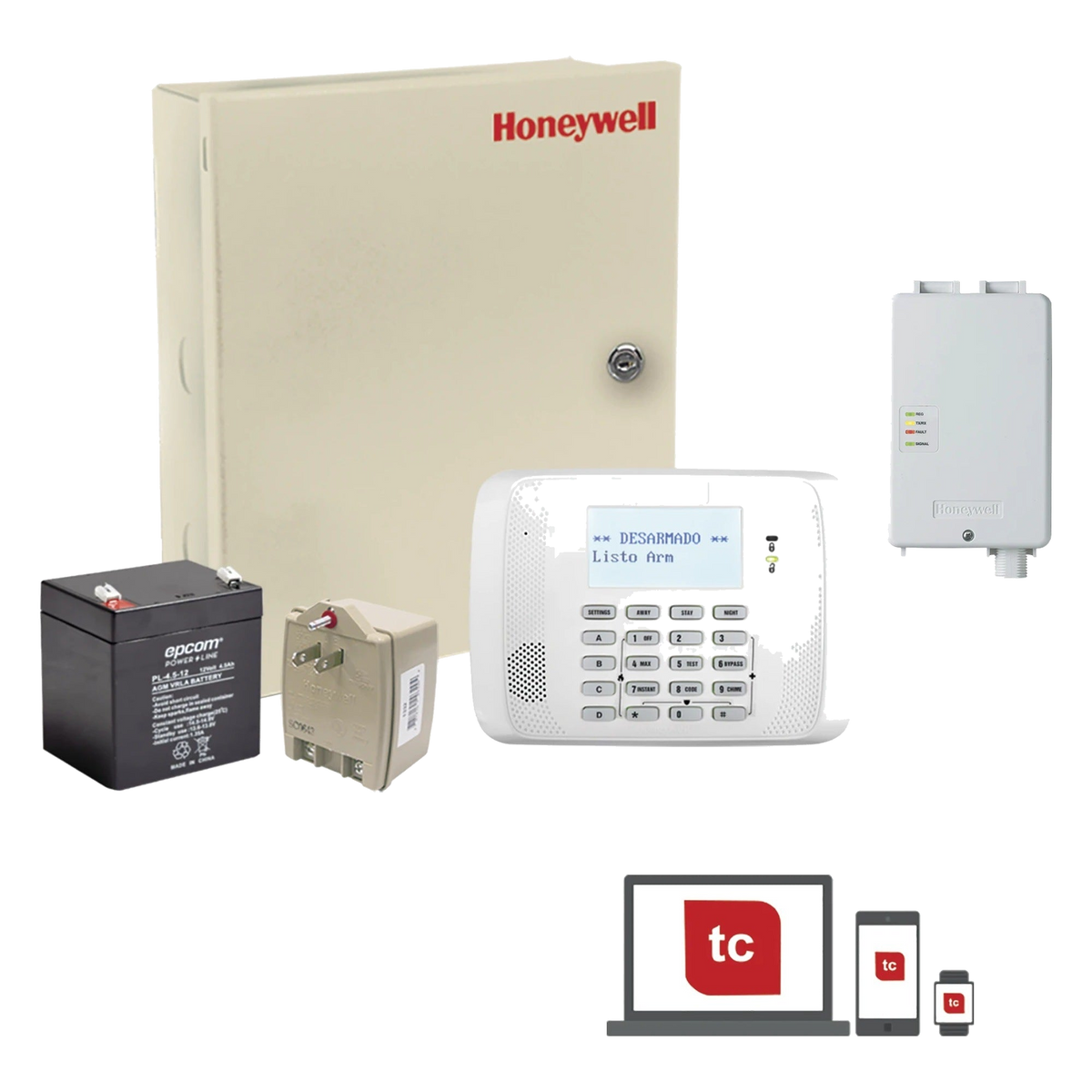 KIT DE ALARMA / PANEL VISTA-48LA / COMUNICADOR CELULAR LTE / BATERÍA DE RESPALDO / TRANSFORMADOR / ALARMNET