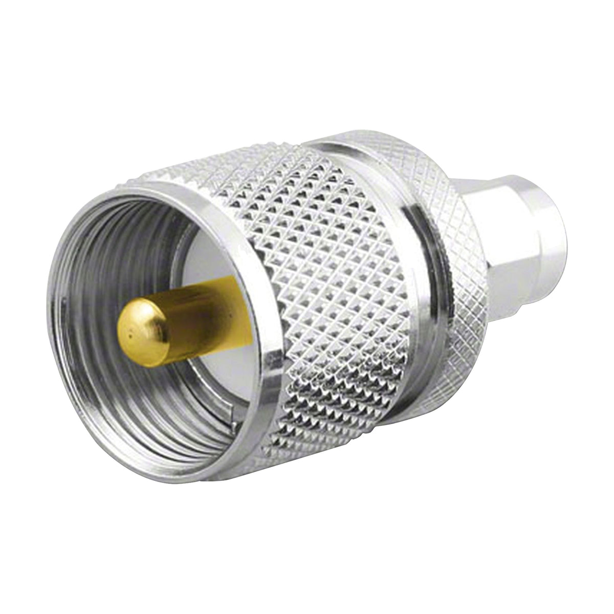 ADAPTADOR EN LÍNEA / SMA MACHO A UHF MACHO PL-259 / CUERPO BRONCE NIQUELADO / CONTACTO ORO / AISLANTE TEFLÓN [RSA-3456]