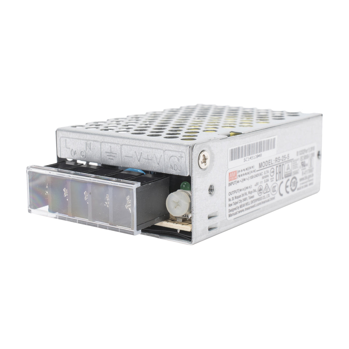 FUENTE DE PODER CONMUTADA / 25W / 5VCC / 5A / ENTRADA 100-240VCA / 51X28X78 MM / 2.0X1.1X3.1 IN [RS-25-5]