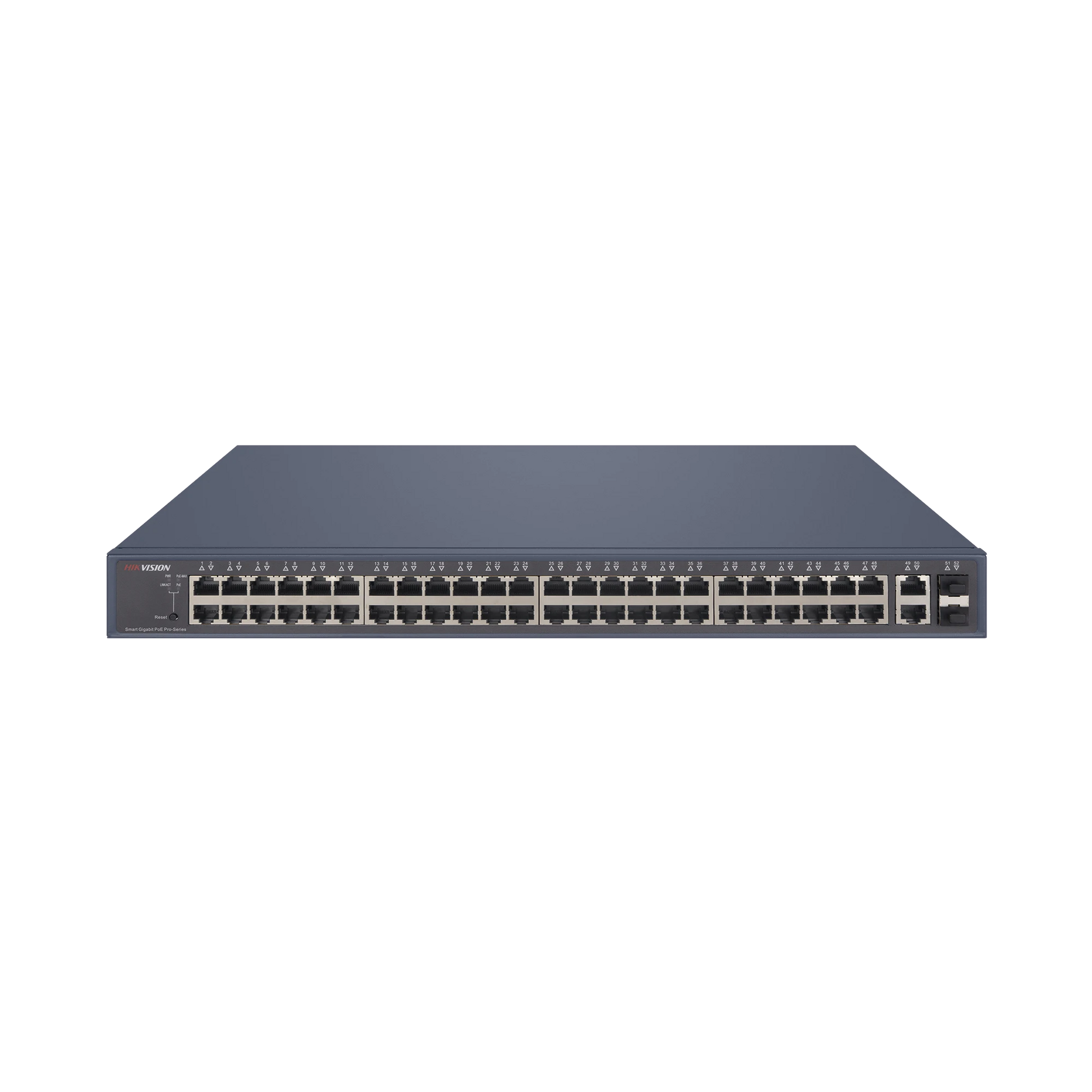 SWITCH POE+ / MONITOREABLE / 48 PUERTOS 10/100/1000 MBPS POE+ / 2 PUERTOS 10/100/1000 MBPS UPLINK / 2 PUERTOS SFP / 470 WATTS TOTALES-Energía-HIKVISION-Bsai Seguridad & Controles