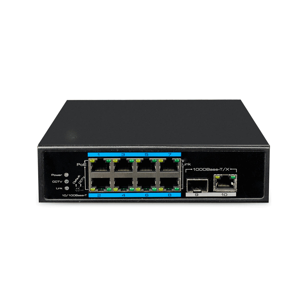 UTEPO UTP7108EPOE - SWITCH INDUSTRIAL POE / 8 PUERTOS FAST ETHERNET / 1 PUERTO SFP GIGABIT / 1 PUERTO RJ45 GIGABIT / 802.3AF&AT / MODO CCTV / POE 120 WATTS [UGC6100001]