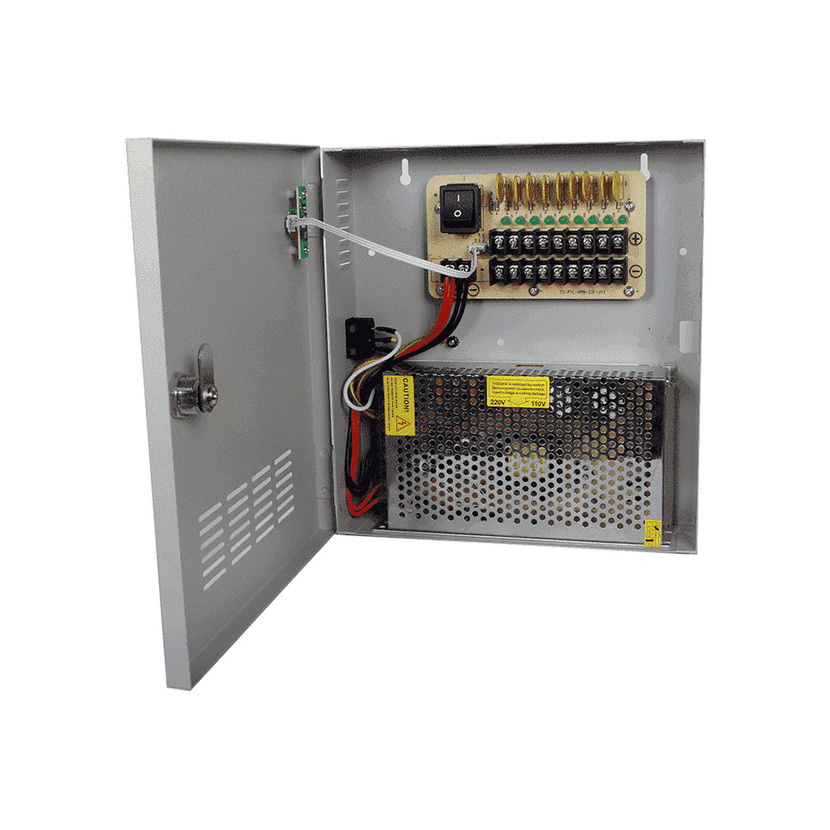 SAXXON PSU12V20A9C- FUENTE DE PODER REGULADA 12V CD 20 AMPERES/ DISTRIBUIDOR PARA 9 CAMARAS/ 2.22 AMP POR CANAL [TVN400028]
