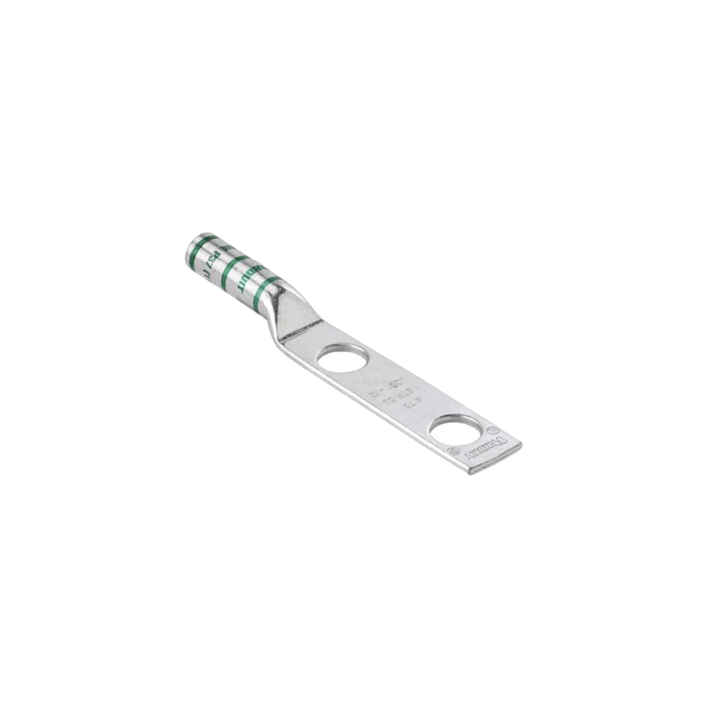 TERMINAL DE BARRIL LARGO, DE DOS ORIFICIOS, PARA CABLE 2 AWG, ORIFICIO PARA PERNO DE 1/4IN, ESPACIO ENTRE ORIFICIOS DE 0.63IN-Accesorios para Instalacion Tierra Fisica y Pararrayos-PANDUIT-Bsai Seguridad & Controles