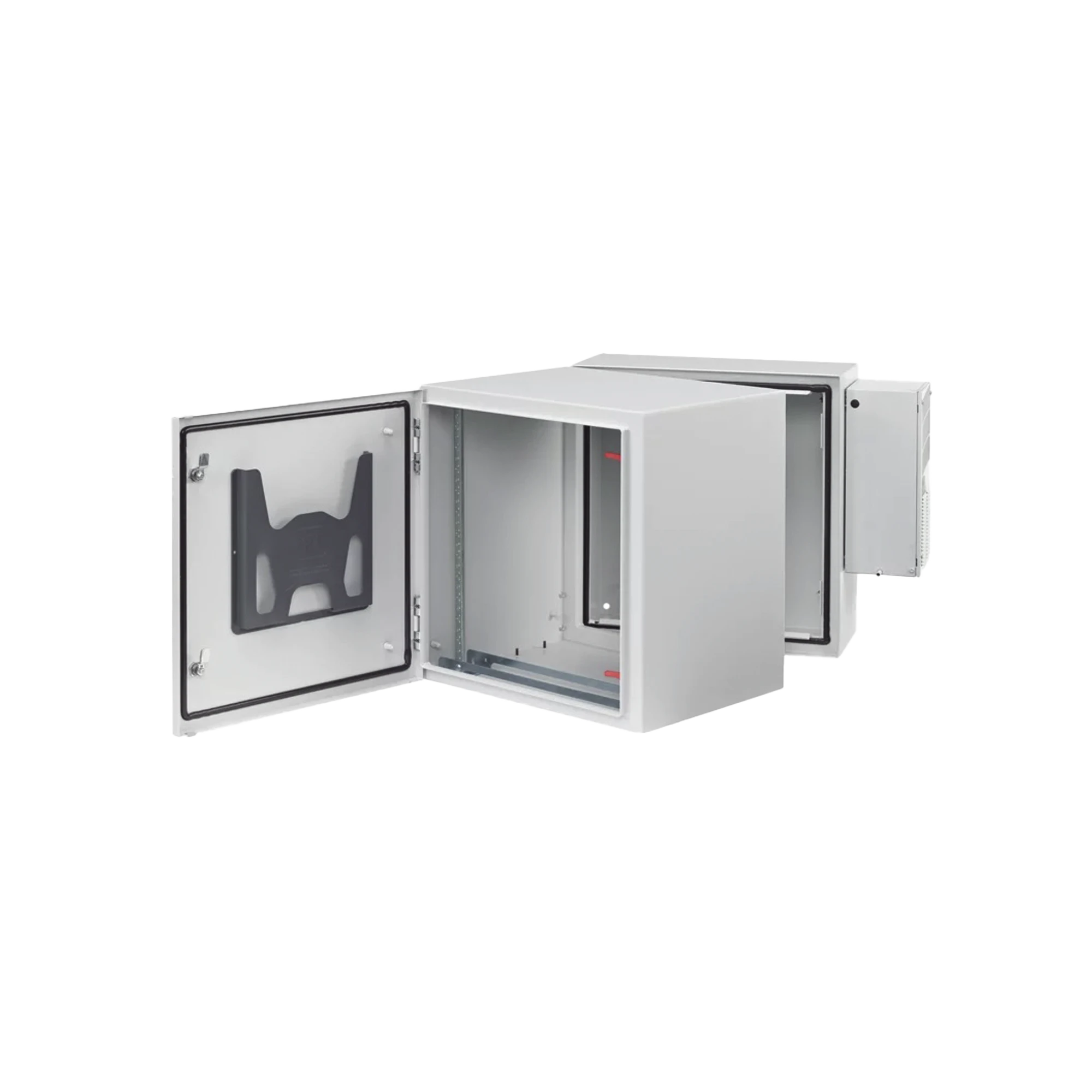GABINETE INDUSTRIAL PROTEK DE PUERTA SÓLIDA, PROTECCIÓN NEMA TIPO 4/12/4X; IP66; IK10, ABATIBLE, FABRICADO EN ACERO, 12 UR, COLOR GRIS CLARO-Racks y Gabinetes-HOFFMAN-Bsai Seguridad & Controles