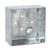 CAJA CUADRADA GALVANIZADA DE 4", PROFUNDIDAD DE 2 1/8". CUENTA CON 10 KO DE 1/2" Y 6 TKO (1/2" - 3/4"))-Canalización-RACO-Bsai Seguridad & Controles
