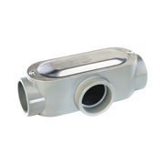CAJA OVAL ROSCADA TIPO T DE 1 1/4" (31.8 MM) INCLUYE TAPA Y TORNILLOS.-Canalización-RAWELT-Bsai Seguridad & Controles