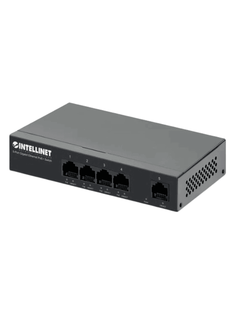 INTELLINET - 561792 SWITCH POE+ CON 5 PUERTOS GIGABIT #I&MBFIN-Switches POE-INTELLINET-Bsai Seguridad & Controles