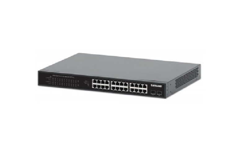 INTELLINET - 561891 SWITCH POE+ DE 24 PUERTOS GIGABIT CON 2 PUERTOS SFP #I&MBFIN-Switches POE-INTELLINET-Bsai Seguridad & Controles