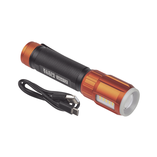 LINTERNA LED PORTÁTIL RECARGABLE 500 LÚMENES CON LUZ FRONTAL Y LATERAL DE TRABAJO. LÁMPARA CON TAPA DE EXTREMO CON IMÁN, USB-C-Iluminación-KLEIN TOOLS-Bsai Seguridad & Controles