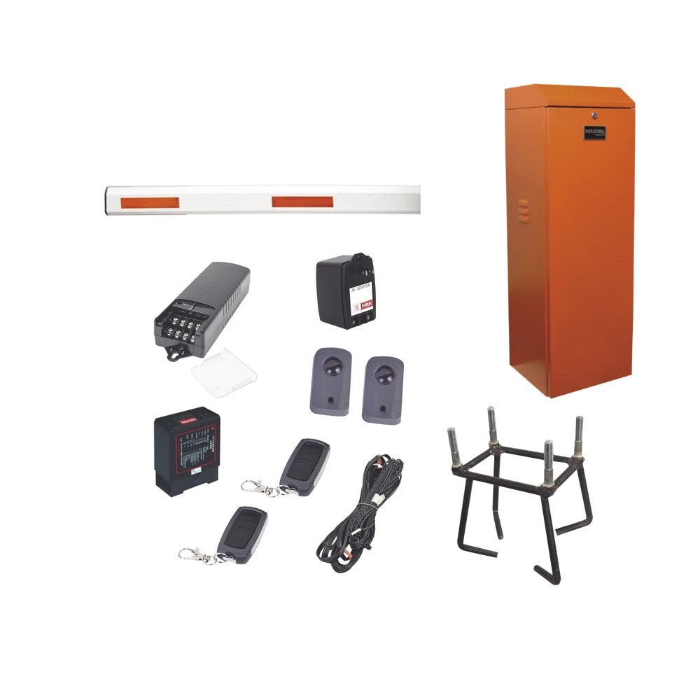 KIT COMPLETO BARRERA IZQUIERDA XB ANARANJADA / 5M-Barreras Vehiculares-ACCESSPRO-Bsai Seguridad & Controles