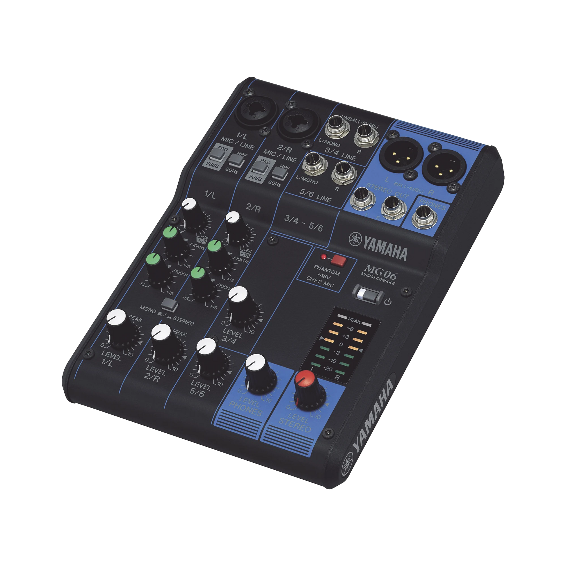 MEZCLADORA DE AUDIO | 6 CANALES | 2 ENTRADAS DE MICRO/6 DE LÍNEA (2 MONO + 2 ESTÉREO) | ALIMENTACIÓN PHANTOM-Audio Profesional-YAMAHA-Bsai Seguridad & Controles