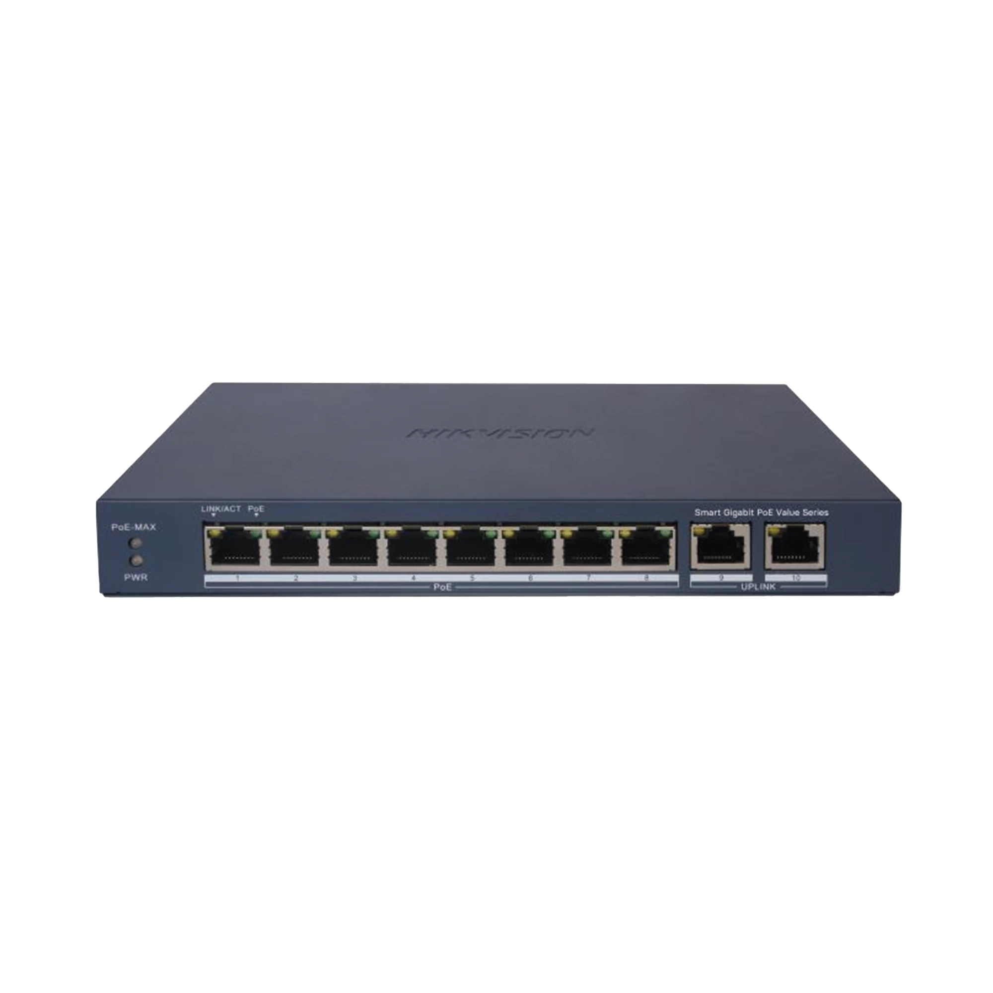 SWITCH GIGABIT POE+ / ADMINISTRABLE / 8 PUERTOS 1000 MBPS POE+ / 2 PUERTOS 1000 MBPS DE UPLINK / CONFIGURACIÓN REMOTA DESDE HIK-PARTNERPRO / MODO EXTENDIDO HASTA 300 METROS / 60 W-Networking-HIKVISION-Bsai Seguridad & Controles