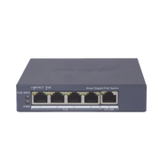 SWITCH GIGABIT POE+ / ADMINISTRABLE / 4 PUERTOS 1000 MBPS POE+ / 1 PUERTO 1000 MBPS UPLINK / CONFIGURACIÓN NUBE HIK-PARTNERPRO / MODO EXTENDIDO HASTA 300 METROS / 60 WATTS-Networking-HIKVISION-Bsai Seguridad & Controles