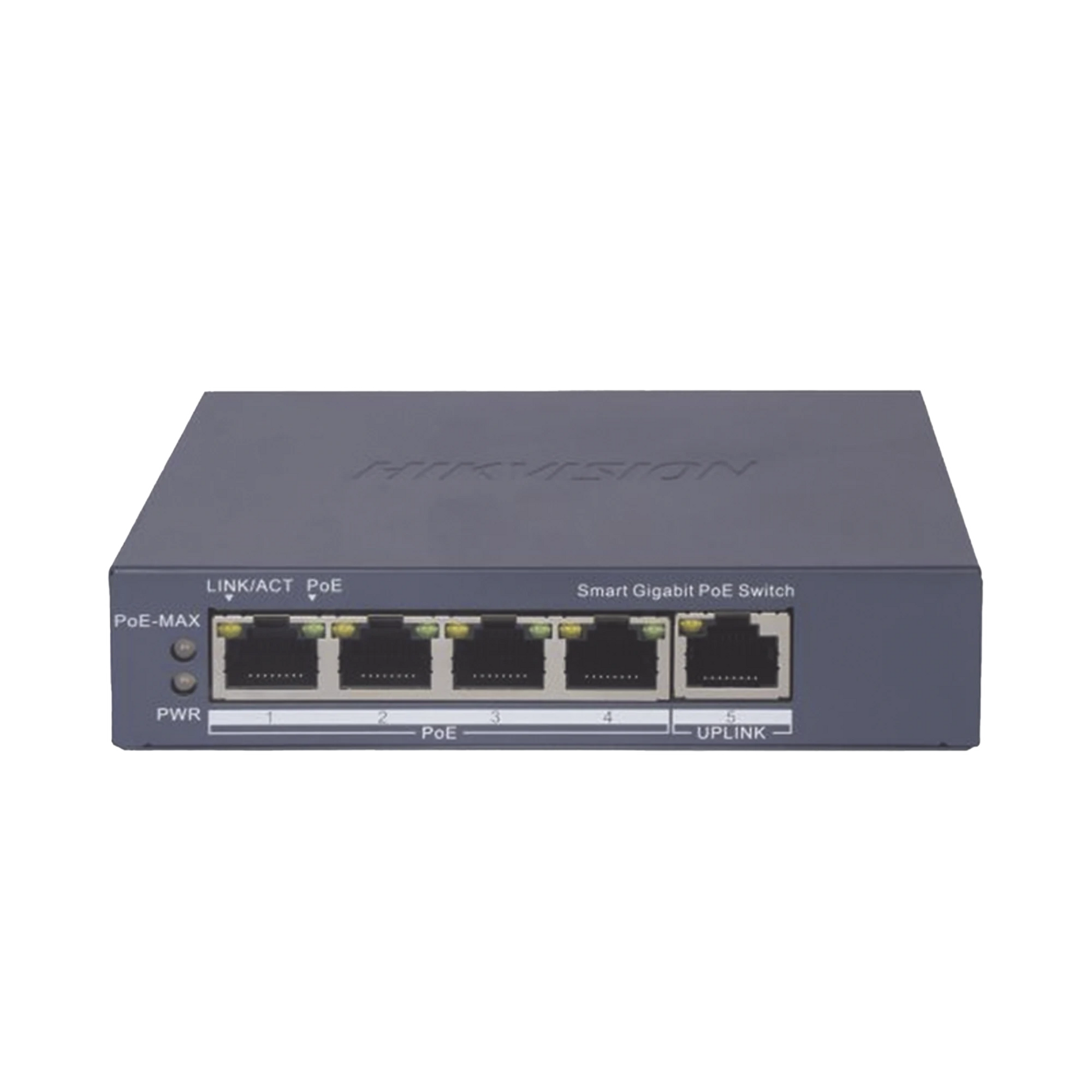 SWITCH GIGABIT POE+ / ADMINISTRABLE / 4 PUERTOS 1000 MBPS POE+ / 1 PUERTO 1000 MBPS UPLINK / CONFIGURACIÓN NUBE HIK-PARTNERPRO / MODO EXTENDIDO HASTA 300 METROS / 60 WATTS-Networking-HIKVISION-Bsai Seguridad & Controles