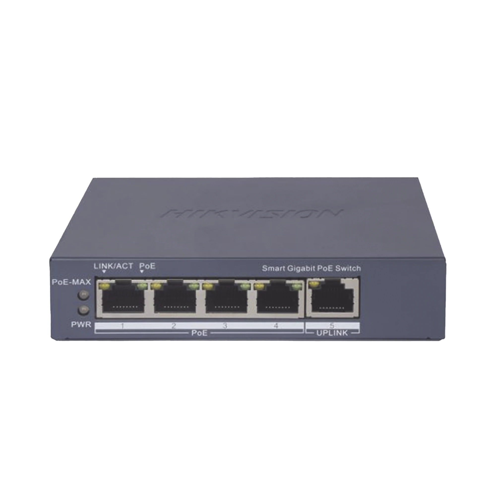 SWITCH GIGABIT POE+ / ADMINISTRABLE / 4 PUERTOS 1000 MBPS POE+ / 1 PUERTO 1000 MBPS UPLINK / CONFIGURACIÓN NUBE HIK-PARTNERPRO / MODO EXTENDIDO HASTA 300 METROS / 60 WATTS-Networking-HIKVISION-Bsai Seguridad & Controles