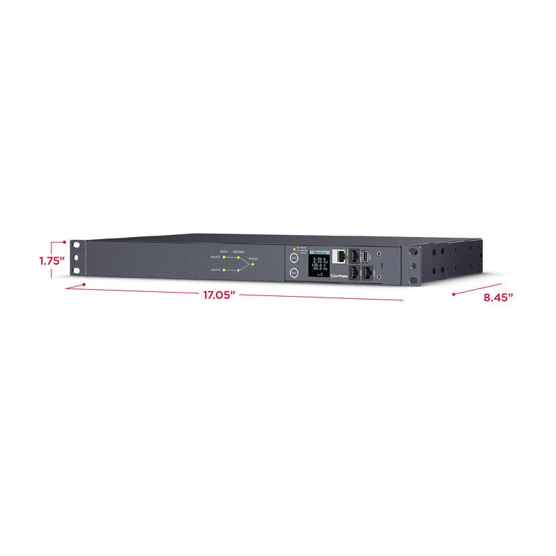 PDU CONMUTABLE CYBERPOWER PDU44001 RACK 1UR 15A 100-120V 50/60HZ SALIDAS 10X NEMA 5-15R-Protectores de Voltaje-CYBERPOWER-Bsai Seguridad & Controles
