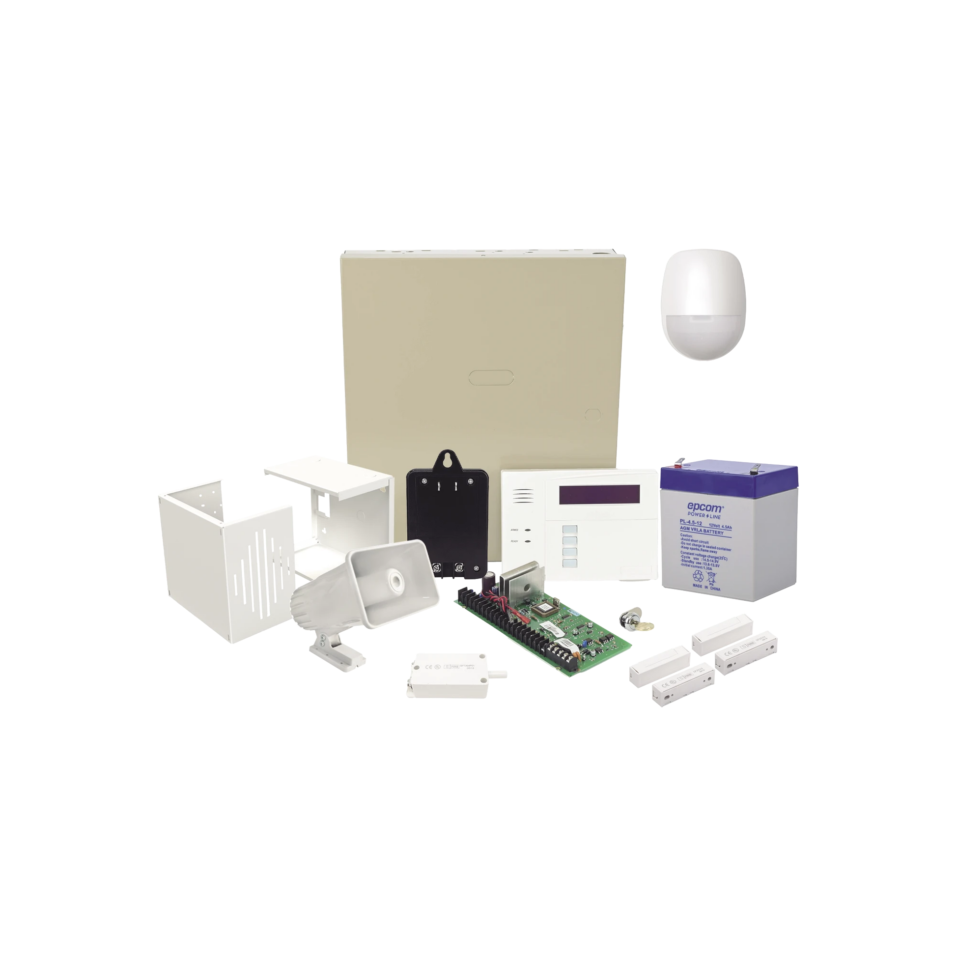 KIT CABLEADO CON VISTA48/6160RF, BATERÍA, TRANSFORMADOR, SENSOR PIR, CONTACTOS MAGNÉTICOS, SIRENA, GABINETE DE SIRENA Y TAMPER-Paneles de Alarma-HONEYWELL HOME RESIDEO-Bsai Seguridad & Controles