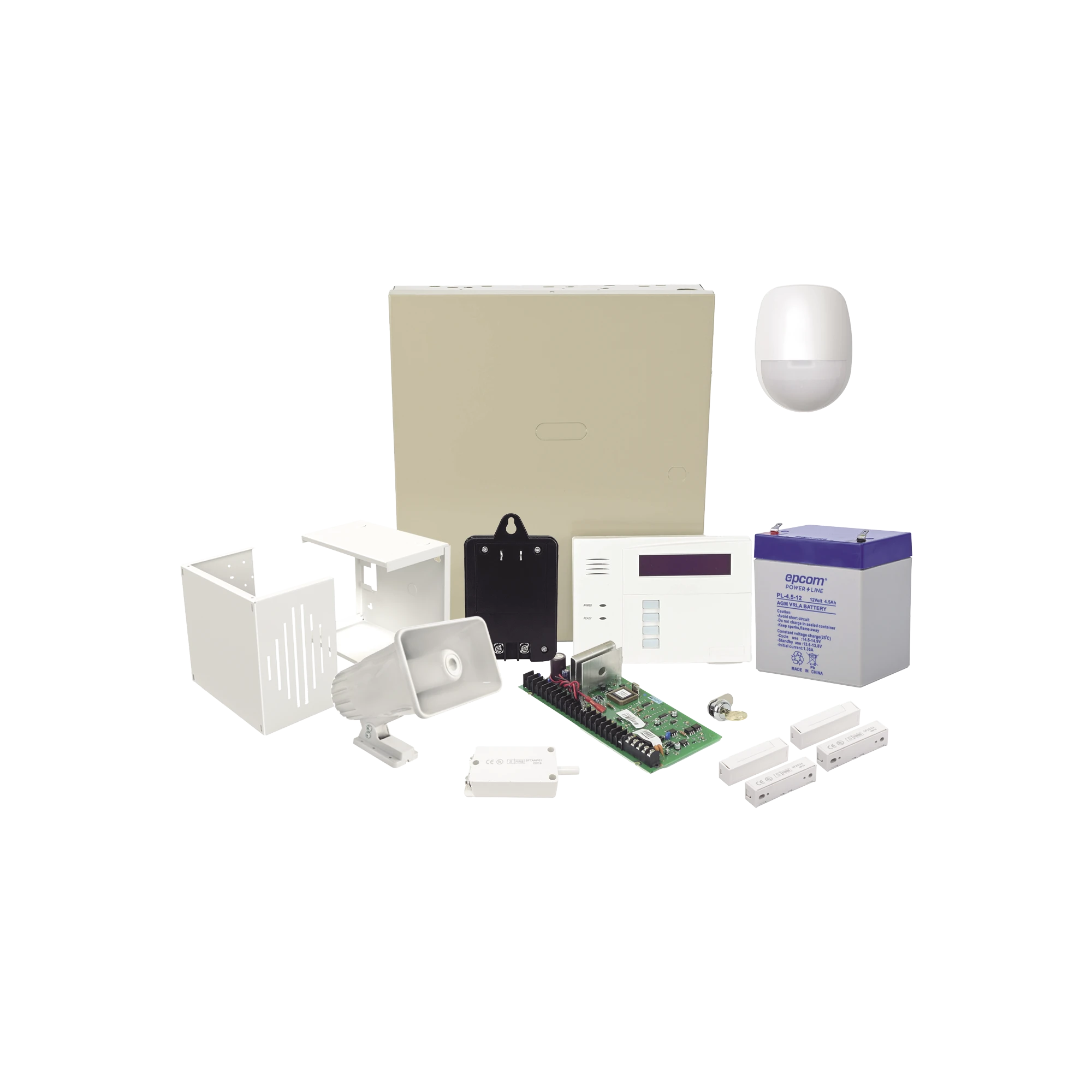 KIT CABLEADO CON VISTA48/6160RF, BATERÍA, TRANSFORMADOR, SENSOR PIR, CONTACTOS MAGNÉTICOS, SIRENA, GABINETE DE SIRENA Y TAMPER-Paneles de Alarma-HONEYWELL HOME RESIDEO-Bsai Seguridad & Controles