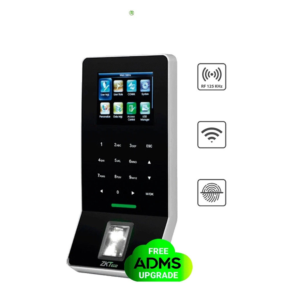 ZKTECO F22ID - CONTROL DE ACCESO Y ASISTENCIA / 3000 HUELLAS / 5000 TARJETAS  ID / TECLADO TÁCTIL / SENSOR DE HUELLA SILK ID / CONEXIÓN TCPIP / WIFI / ADMS GRATIS / COMPATIBLE CON BIOTIME PRO