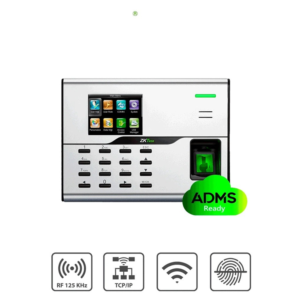 ZKTECO UA860ID - CONTROL DE ACCESO Y ASISTENCIA SIMPLE / 3000 USUARIOS / 3000 TARJETAS ID / 50000 REGISTROS / TCPIP / WIFI / ADMS / #SINCONTACTO