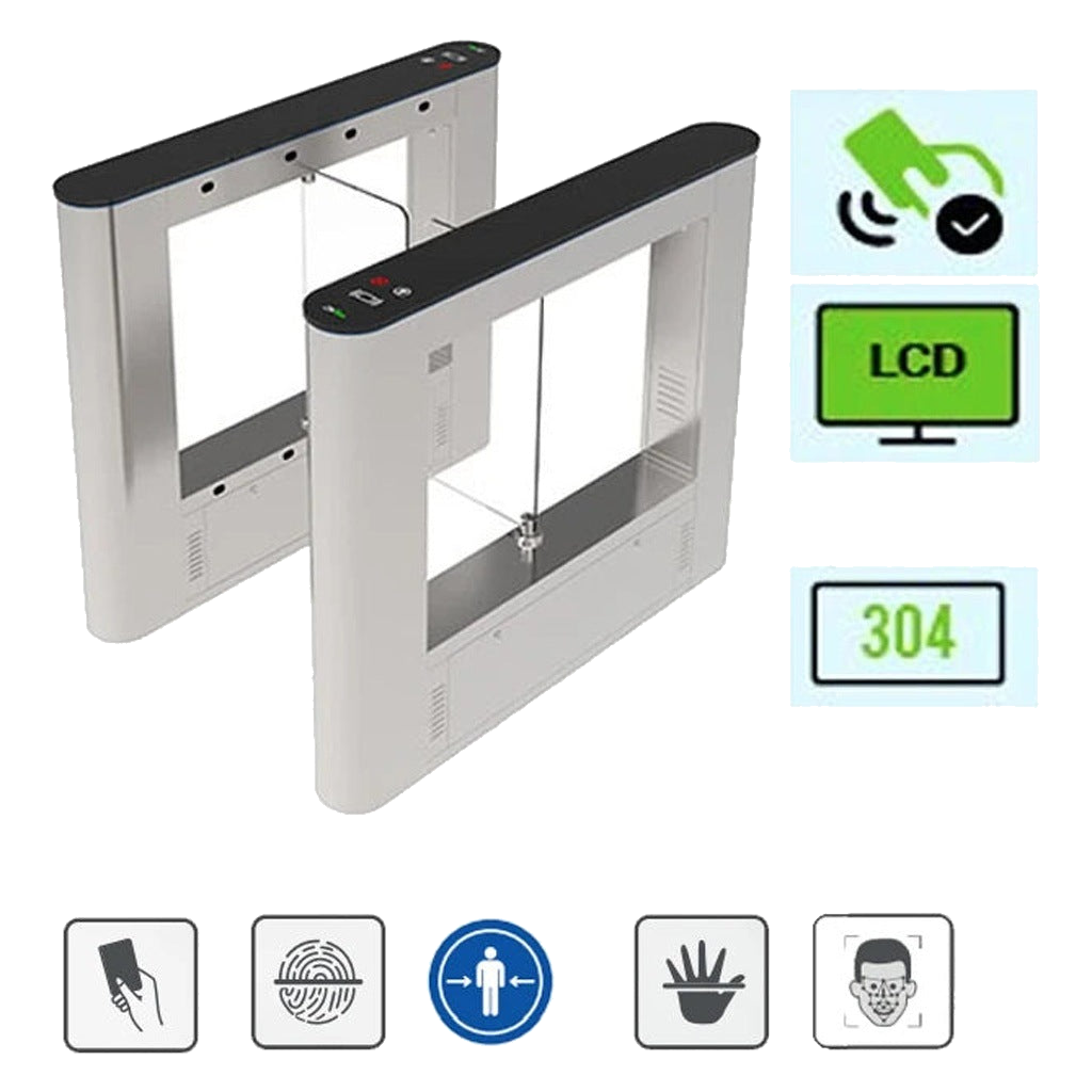 ZKTECO SBTL5000 - BARRERA ABATIBLE UN CARRIL BIDIRECCIONAL / SIN ACCESORIOS / ACERO INOXIDABLE / ALETAS DE ACRÍLICO / ALTO FLUJO / COMPATIBLE CON BIOMÉTRICOS DE ROSTRO, PALMA, PANEL INBIO CON LECTORES ESCLAVOS DE HUELLA/TARJETA Y CÓDIGO QR / #ZKPEATONAL